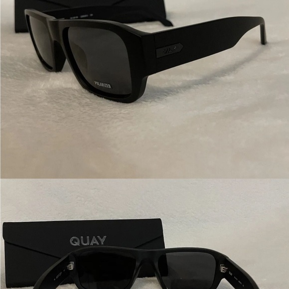 Quay Australia Night Cap in Black Polarized Lens Matte Black Frame 75505 NEW